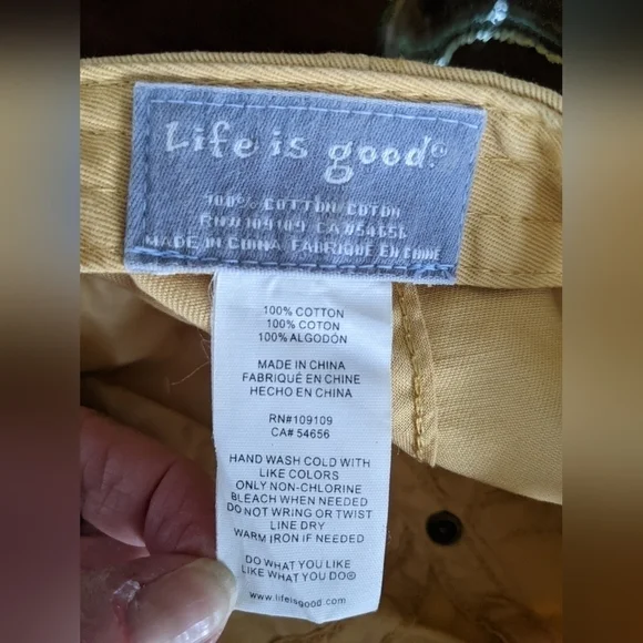 Life is Good Golf Hat Yellow - Picture 5 of 7